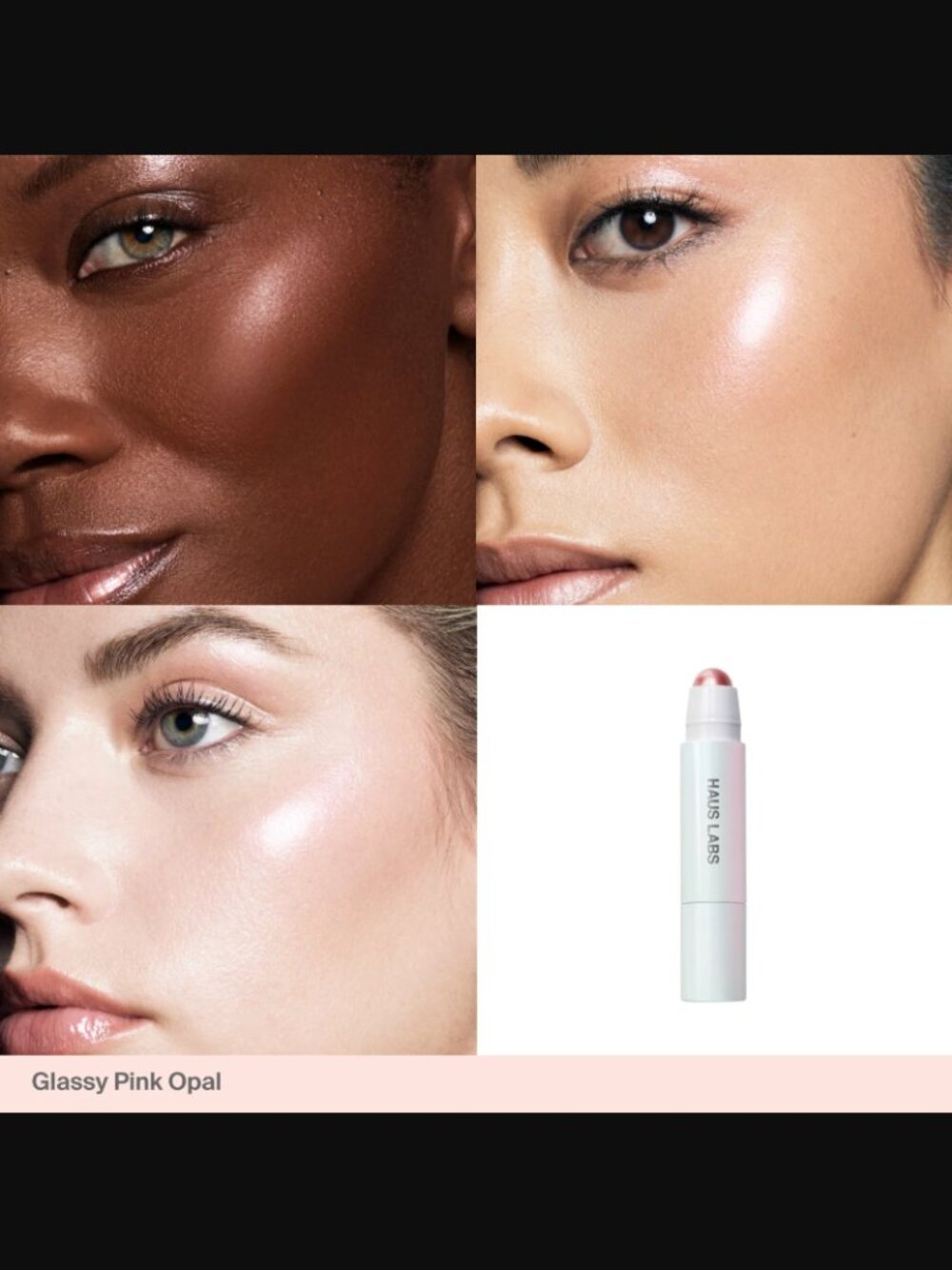 ❣️2/$36 NIB HAUS LABS by Lady Gaga Bio-Radiant Glassy Highlighter Balm Pink Opal